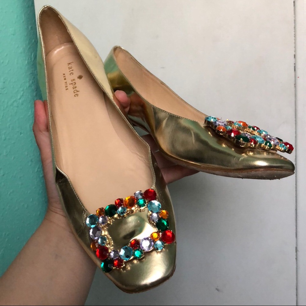 Beautiful Kate Spade Gold Flats
